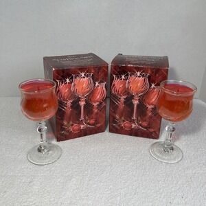 2 VTG‎ Avon 1980 Sparkling Swirl Clearfire Softscent Candle in Glass Goblet New